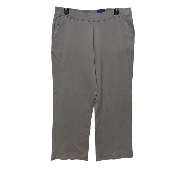 Basic Editions Womens Pull-On Knit‎ Wide Leg Pants Size1X Gray NWT - Picture 1 of 6